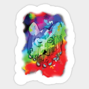 Psychedelic Wolf Sticker